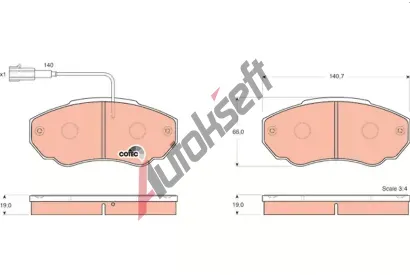 TRW Sada brzdovch destiek COTEC TRW GDB1517, GDB1517