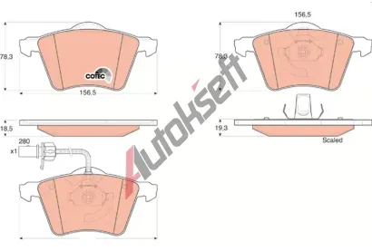 TRW Sada brzdových destiček COTEC TRW GDB1538, GDB1538 TRW Sada brzdových destiček COTEC TRW GDB1538, GDB1538