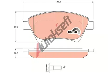 TRW Sada brzdovch destiek COTEC TRW GDB1552, GDB1552