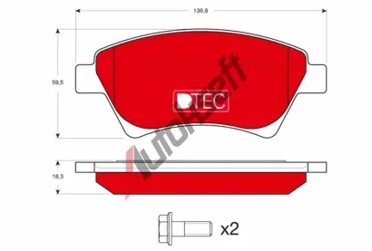 TRW Sada brzdovch destiek DTEC COTEC TRW GDB1552DTE, GDB1552DTE