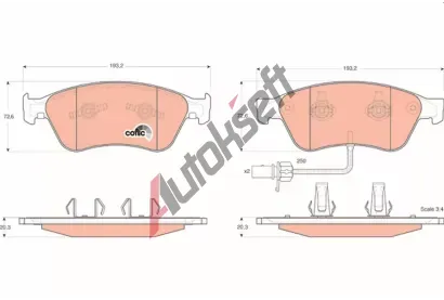 TRW Sada brzdovch destiek COTEC TRW GDB1553, GDB1553