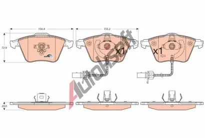 TRW Sada brzdovch destiek COTEC TRW GDB1554, GDB1554