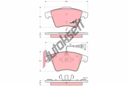 TRW Sada brzdovch destiek COTEC TRW GDB1556, GDB1556