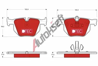 TRW Sada brzdovch destiek DTEC COTEC TRW GDB1560DTE, GDB1560DTE