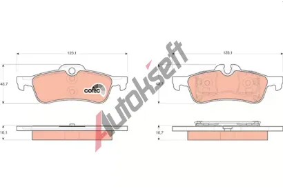 TRW Sada brzdovch destiek COTEC TRW GDB1561, GDB1561