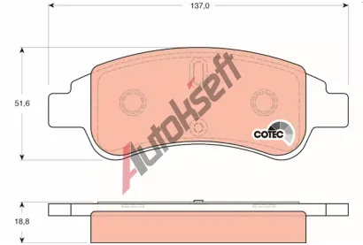 TRW Sada brzdovch destiek COTEC TRW GDB1563, GDB1563