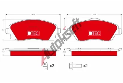 TRW Sada brzdovch destiek DTEC COTEC TRW GDB1570DTE, GDB1570DTE
