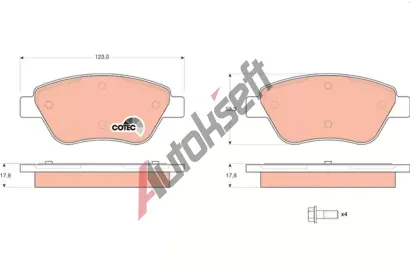 TRW Sada brzdovch destiek COTEC TRW GDB1579, GDB1579