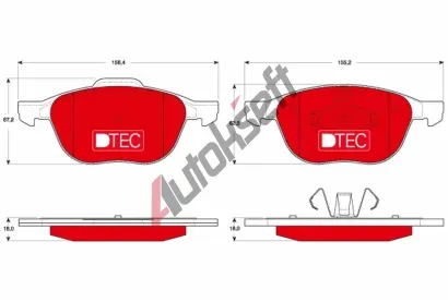 TRW Sada brzdovch destiek DTEC COTEC TRW GDB1583DTE, GDB1583DTE