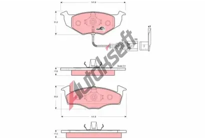 TRW Sada brzdovch destiek COTEC TRW GDB1586, GDB1586
