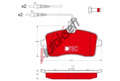 TRW Sada brzdovch destiek DTEC COTEC TRW GDB1594DTE, GDB1594DTE