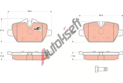 TRW Sada brzdovch destiek COTEC TRW GDB1612, GDB1612