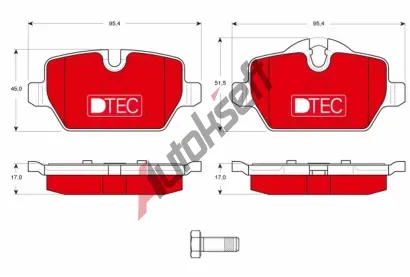 TRW Sada brzdovch destiek DTEC COTEC TRW GDB1612DTE, GDB1612DTE