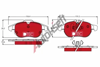 TRW Sada brzdovch destiek DTEC COTEC TRW GDB1613DTE, GDB1613DTE