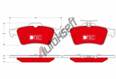 TRW Sada brzdovch destiek DTEC COTEC TRW GDB1621DTE, GDB1621DTE
