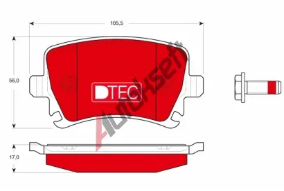 TRW Sada brzdovch destiek DTEC COTEC TRW GDB1622DTE, GDB1622DTE