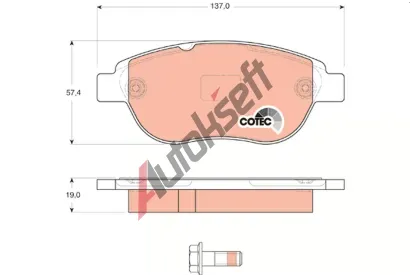 TRW Sada brzdovch destiek COTEC TRW GDB1624, GDB1624