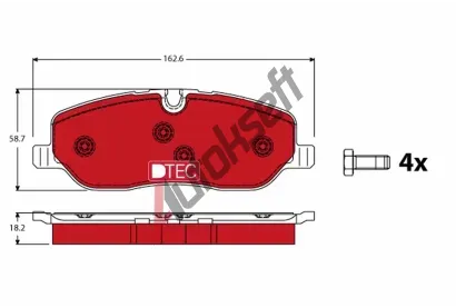 TRW Sada brzdovch destiek DTEC COTEC TRW GDB1631DTE, GDB1631DTE