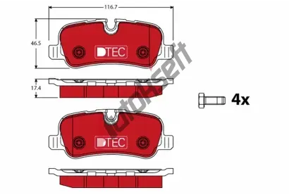 TRW Sada brzdovch destiek DTEC COTEC TRW GDB1632DTE, GDB1632DTE