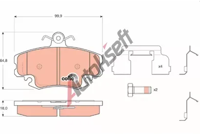 TRW Sada brzdových destiček COTEC TRW GDB1634, GDB1634 TRW Sada brzdových destiček COTEC TRW GDB1634, GDB1634