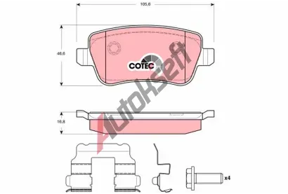 TRW Sada brzdových destiček - kotoučová brzda TRW GDB1637, GDB1637 TRW Sada brzdových destiček - kotoučová brzda TRW GDB1637, GDB1637