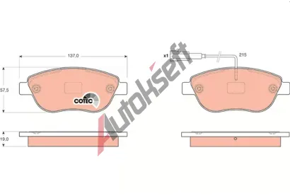 TRW Sada brzdovch destiek COTEC TRW GDB1655, GDB1655