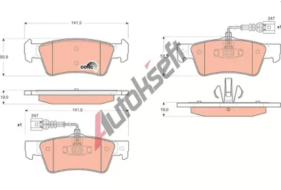 TRW Sada brzdových destiček COTEC TRW GDB1672, GDB1672 TRW Sada brzdových destiček COTEC TRW GDB1672, GDB1672