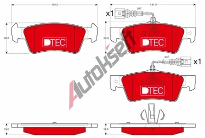 TRW Sada brzdovch destiek DTEC COTEC TRW GDB1672DTE, GDB1672DTE