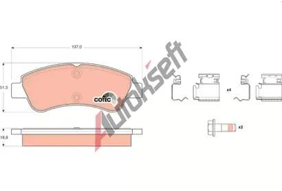 TRW Sada brzdovch destiek COTEC TRW GDB1677, GDB1677