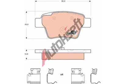 TRW Sada brzdových destiček COTEC TRW GDB1678, GDB1678 TRW Sada brzdových destiček COTEC TRW GDB1678, GDB1678