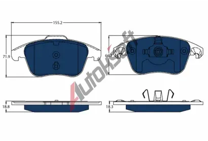 TRW Sada brzdovch destiek ELECTRIC BLUE TRW GDB1691BTE, GDB1691BTE