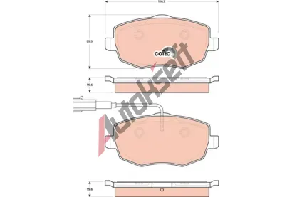 TRW Sada brzdovch destiek COTEC TRW GDB1707, GDB1707