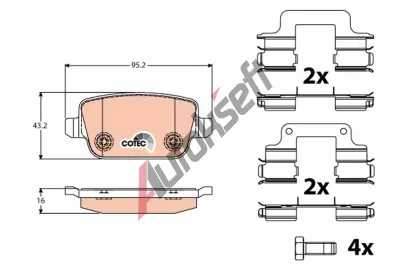 TRW Sada brzdovch destiek COTEC TRW GDB1708, GDB1708
