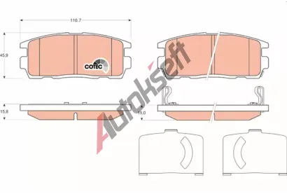 TRW Sada brzdovch destiek COTEC TRW GDB1716, GDB1716