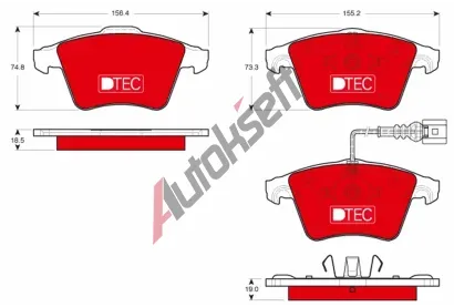 TRW Sada brzdovch destiek DTEC COTEC TRW GDB1721DTE, GDB1721DTE