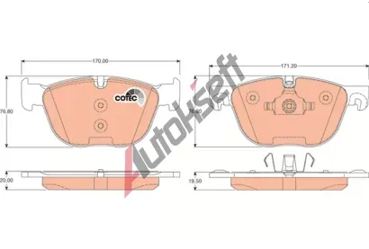 TRW Sada brzdovch destiek COTEC TRW GDB1726, GDB1726