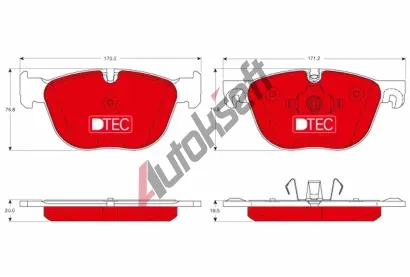 TRW Sada brzdovch destiek DTEC COTEC TRW GDB1726DTE, GDB1726DTE
