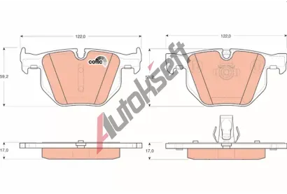 TRW Sada brzdovch destiek COTEC TRW GDB1727, GDB1727