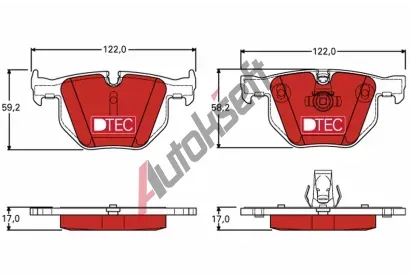 TRW Sada brzdovch destiek DTEC COTEC TRW GDB1727DTE, GDB1727DTE