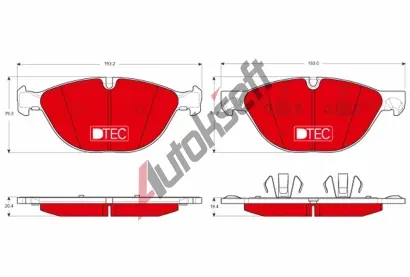 TRW Sada brzdovch destiek DTEC COTEC TRW GDB1728DTE, GDB1728DTE