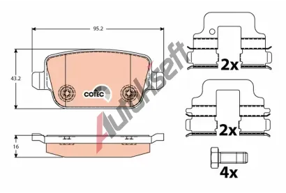 TRW Sada brzdovch destiek COTEC TRW GDB1732, GDB1732