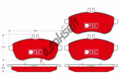 TRW Sada brzdovch destiek DTEC COTEC TRW GDB1736DTE, GDB1736DTE