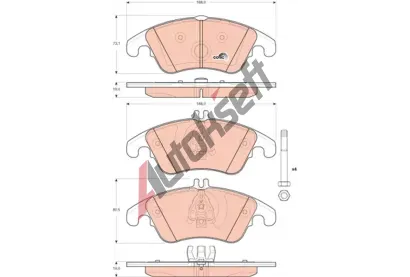 TRW Sada brzdovch destiek COTEC TRW GDB1737, GDB1737