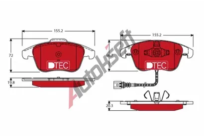 TRW Sada brzdovch destiek DTEC COTEC TRW GDB1762DTE, GDB1762DTE