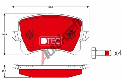 TRW Sada brzdovch destiek DTEC COTEC TRW GDB1763DTE, GDB1763DTE
