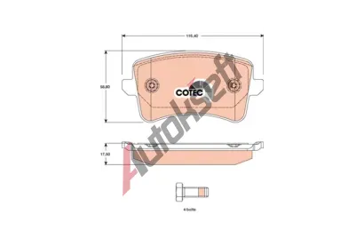 TRW Sada brzdovch destiek COTEC TRW GDB1765, GDB1765