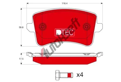 TRW Sada brzdovch destiek DTEC COTEC TRW GDB1765DTE, GDB1765DTE