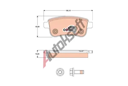 TRW Sada brzdových destiček COTEC TRW GDB1791, GDB1791  TRW Sada brzdových destiček COTEC TRW GDB1791, GDB1791