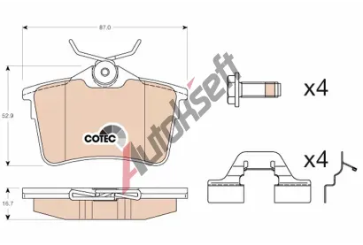 TRW Sada brzdových destiček COTEC TRW GDB1799, GDB1799 TRW Sada brzdových destiček COTEC TRW GDB1799, GDB1799
