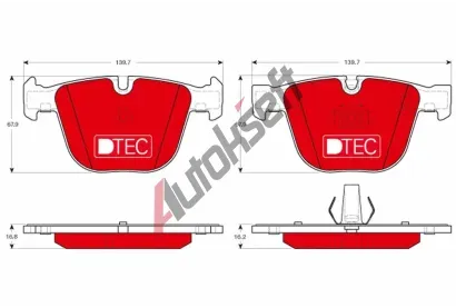TRW Sada brzdovch destiek DTEC COTEC TRW GDB1892DTE, GDB1892DTE